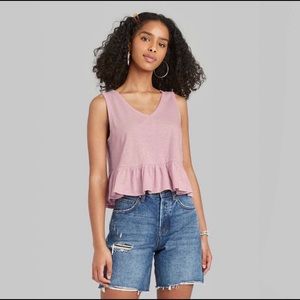 Peplum v-neck tank top